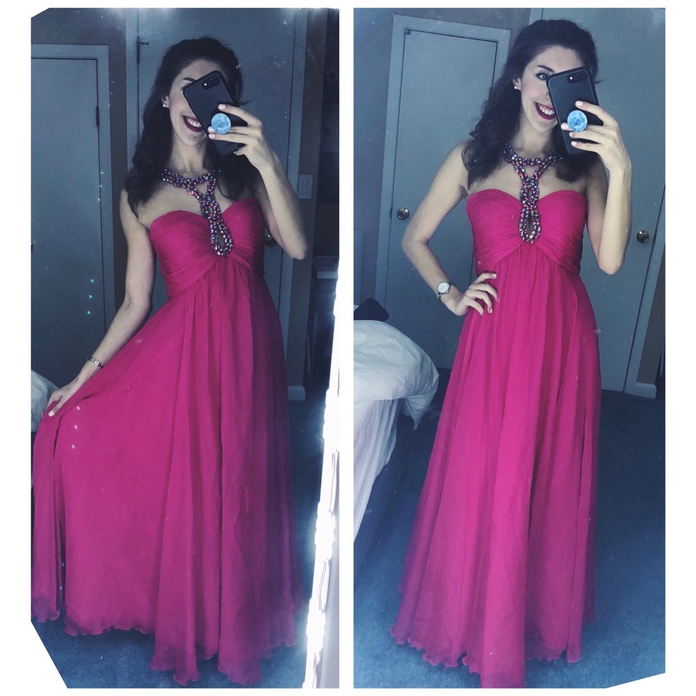 Sherri Hill Pink Beaded Prom Dress